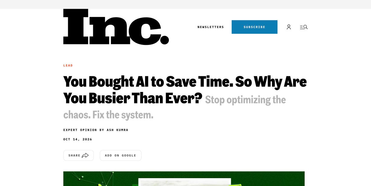 Inc.: You Bought AI to Save Time. So Why Are You Busier Than Ever? Featuring Bill Gallagher
